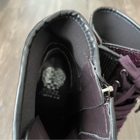 Vince Camuto NEW Deep Plum Colored Platform Ermania Combat Boots - Picture 7 of 14